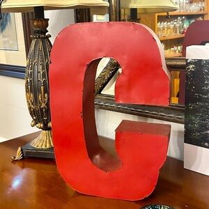 Antique Industrial Rustic Metal Letter C